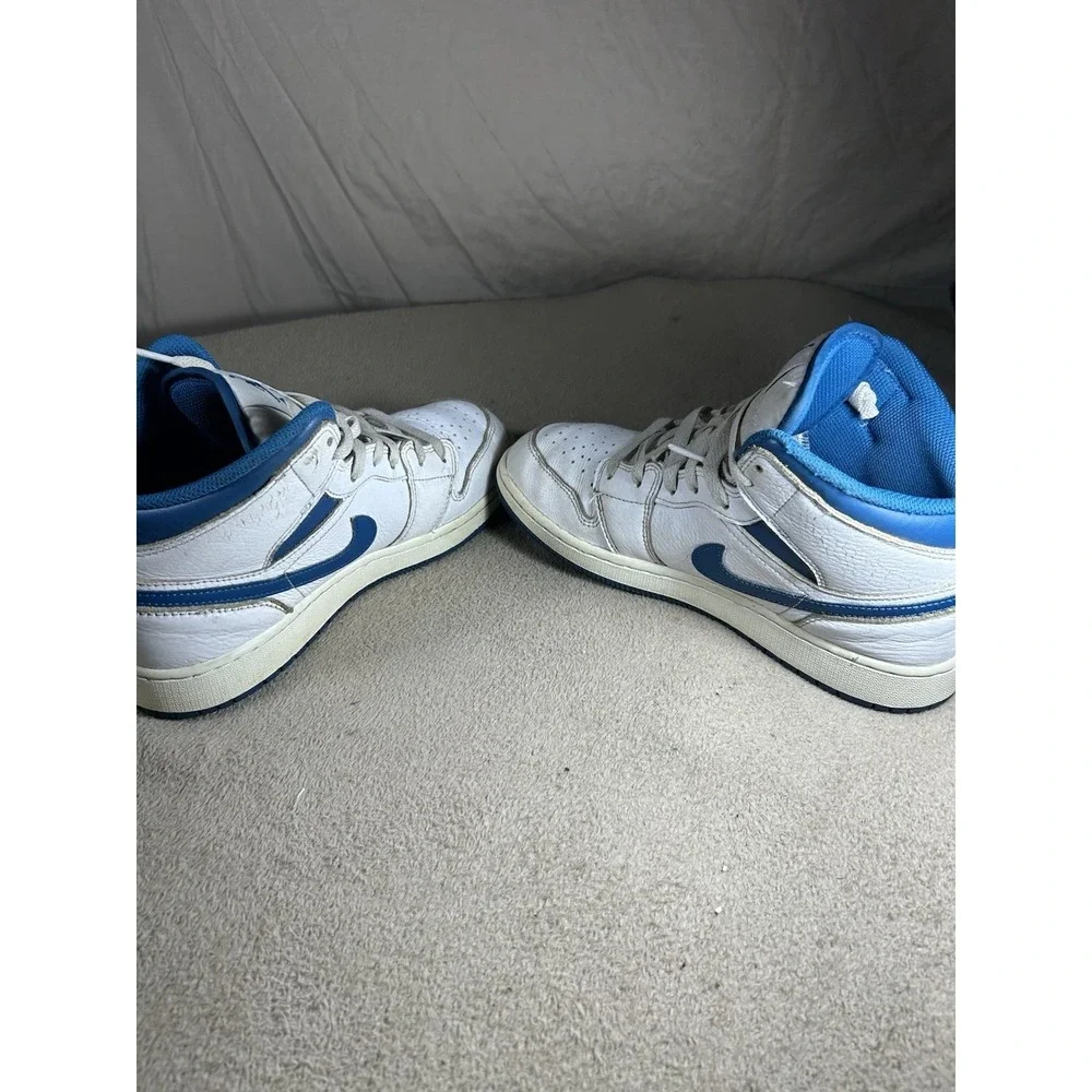 Nike Air Jordan 1 Mid SE GS Industrial Blue Shoes 7Y White FN7432-141